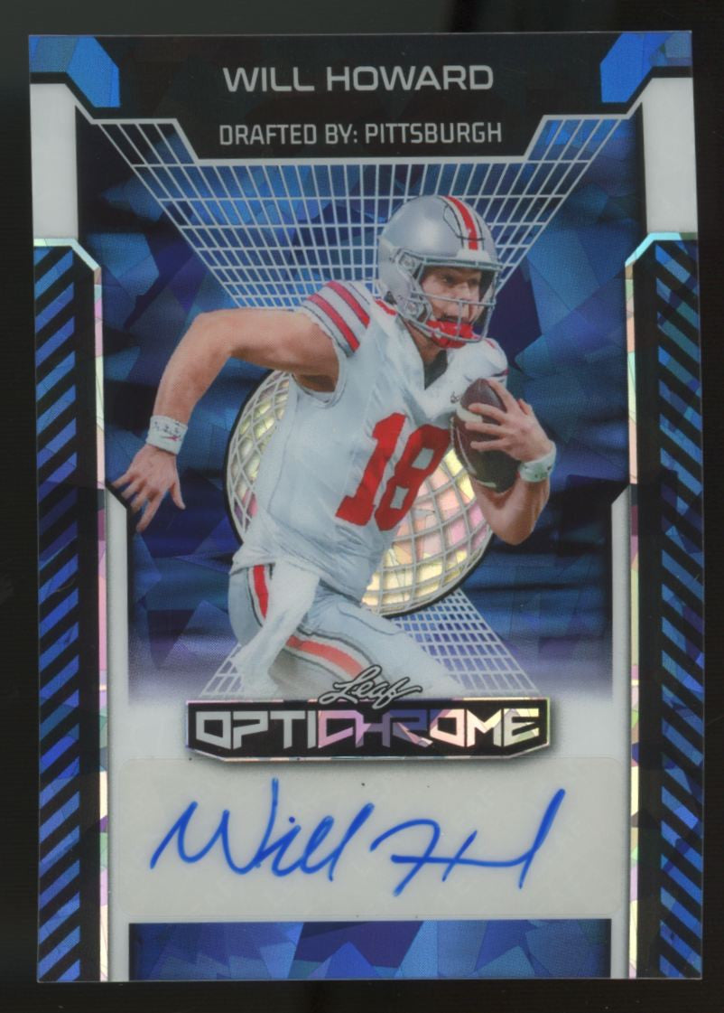 2025 Leaf Optichrome Will Howard Blue Ice Auto /3 #BA-WH1