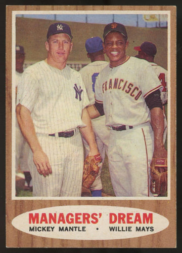 1962 Topps Mickey Mantle Willie Mays Managers' Dream #18 EX-MT