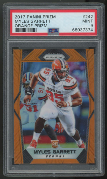 2017 Panini Prizm Myles Garrett RC Orange /275 #242 PSA 9