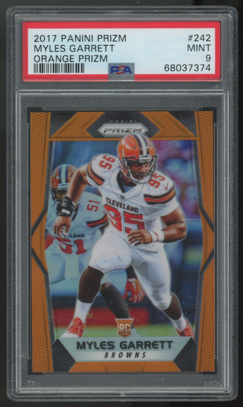 2017 Panini Prizm Myles Garrett RC Orange /275 #242 PSA 9