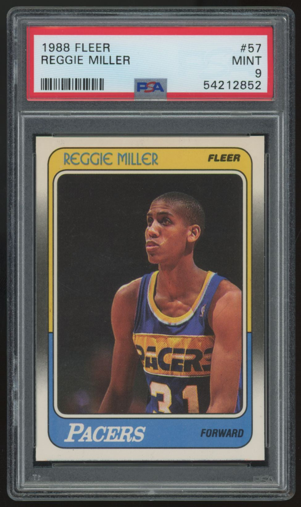 1988-89 Fleer Reggie Miller RC #57 PSA 9 *852