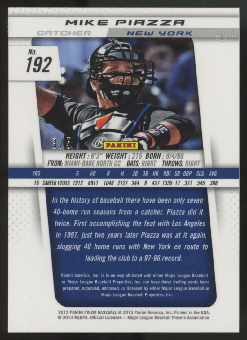 2013 Panini Prizm Mike Piazza Summit 2014 /5 #192