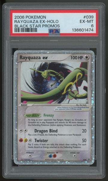 2006 Pokemon Rayquaza ex Collector Tin Holo Promo #039 PSA 6