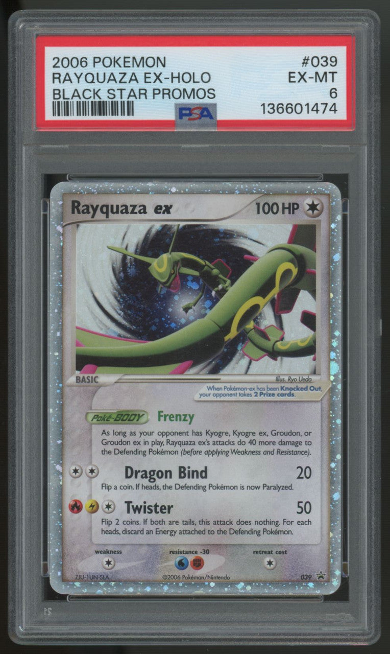 2006 Pokemon Rayquaza ex Collector Tin Holo Promo #039 PSA 6