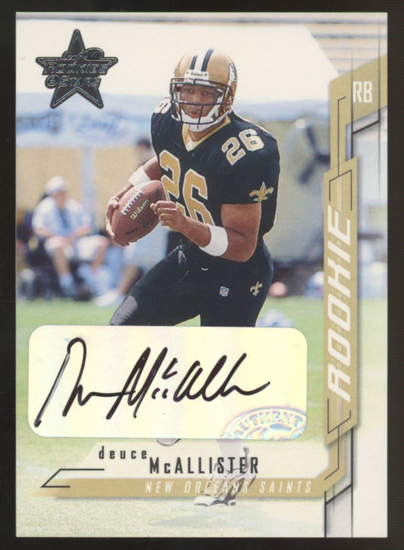 2001 Leaf Rookies & Stars Deuce McAllister RC Auto #221