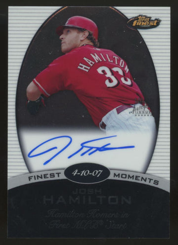 2008 Topps Finest Josh Hamilton Moments Auto #FMA-JH "B"