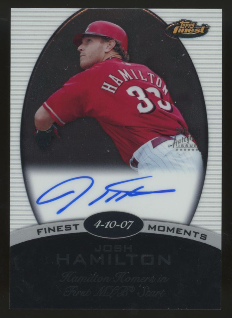 2008 Topps Finest Josh Hamilton Moments Auto #FMA-JH "B"