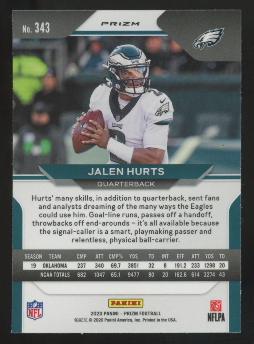 2020 Panini Prizm Jalen Hurts RC Red Ice #343