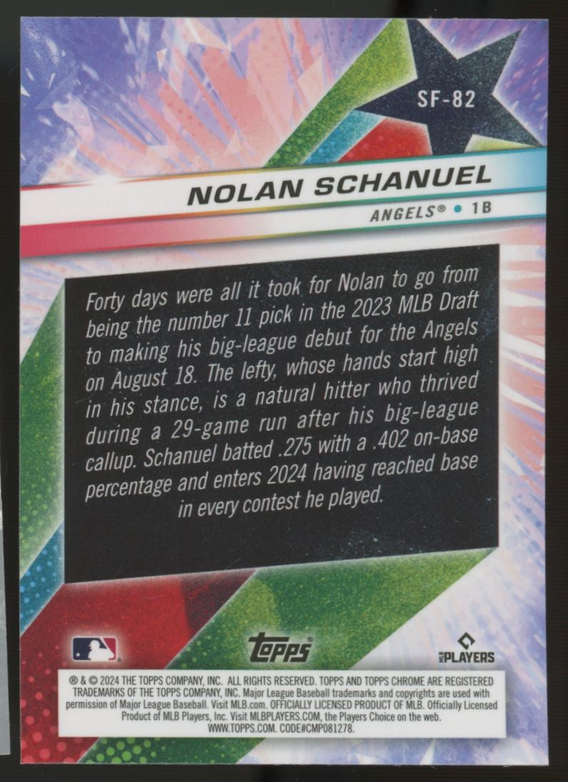 2024 Topps Cosmic Chrome Nolan Schanuel RC Star Fractor #SF-82