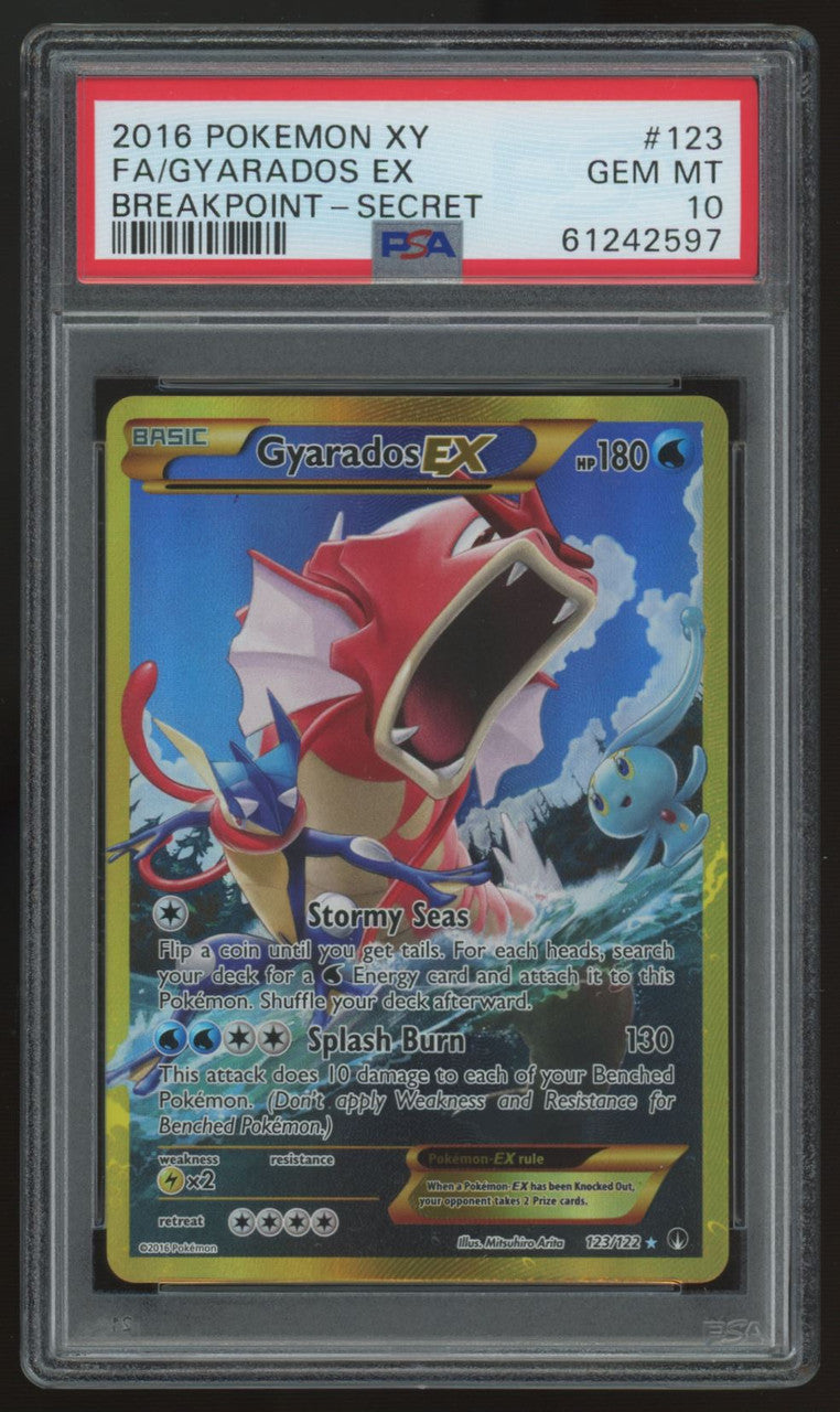 2016 Pokemon Gyarados EX Breakpoint Full Art Secret #123 PSA 10