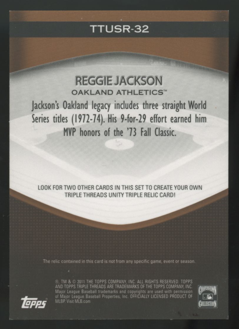 2011 Topps Triple Threads Reggie Jackson Sepia Unity Patch /27 #TTUSR-32