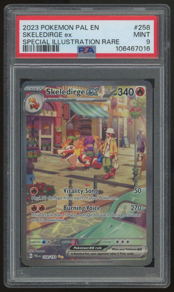 2023 Pokemon Skeledirge ex Paldean Evolved SIR #258 PSA 9