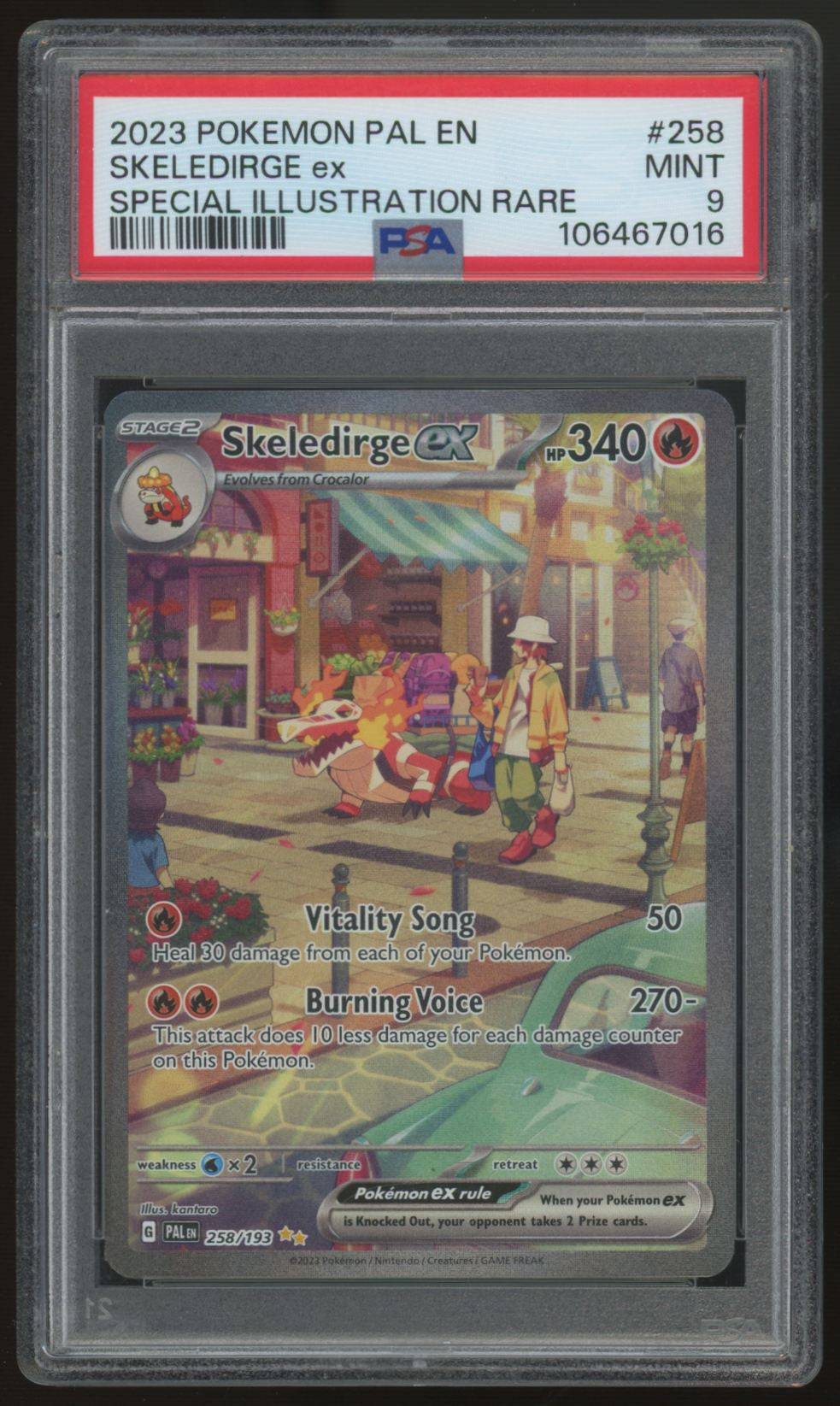 2023 Pokemon Skeledirge ex Paldean Evolved SIR #258 PSA 9
