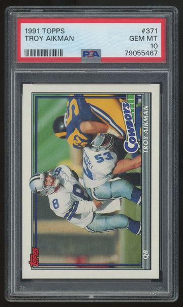 1991 Topps Troy Aikman #371 PSA 10