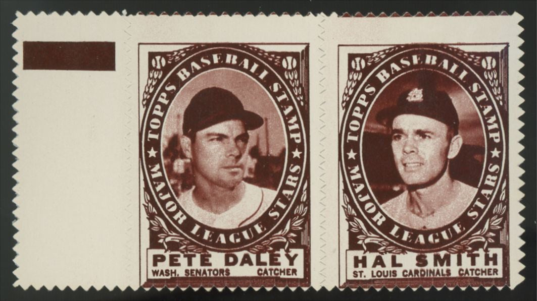 1961 Topps Pete Daley / Hal Smith Stamp Panel EX