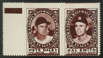 1961 Topps Pete Daley / Hal Smith Stamp Panel EX
