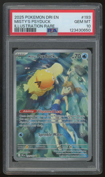 2025 Pokemon Misty's Psyduck Destined Rivals Illustration Rare #193 PSA 10