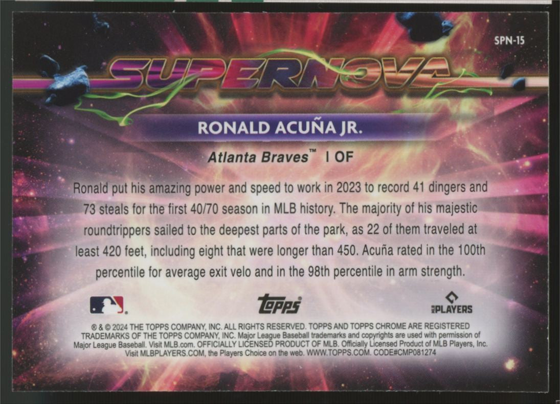 2024 Topps Cosmic Chrome Ronald Acuna Jr. Supernova SSP #SPN-15