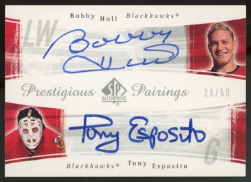 2005/06 UD SP Authentic Hull Esposito Prestigious Pairings Auto /50 #PP-HE