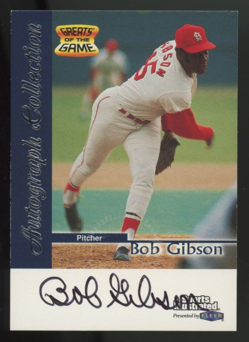 1999 Fleer Sports Illustrated Bob Gibson Greats Of The Game Auto Collection