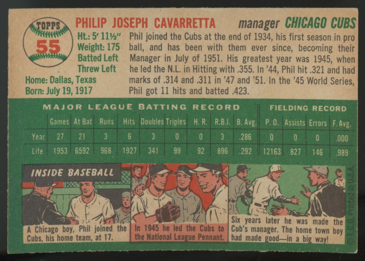 1954 Topps Phil Cavarretta #55 NM