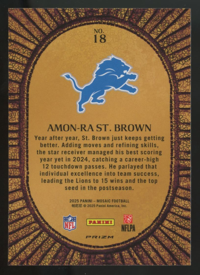 2025 Panini Mosaic Amon-Ra St. Brown Micro Mosaic SSP #18