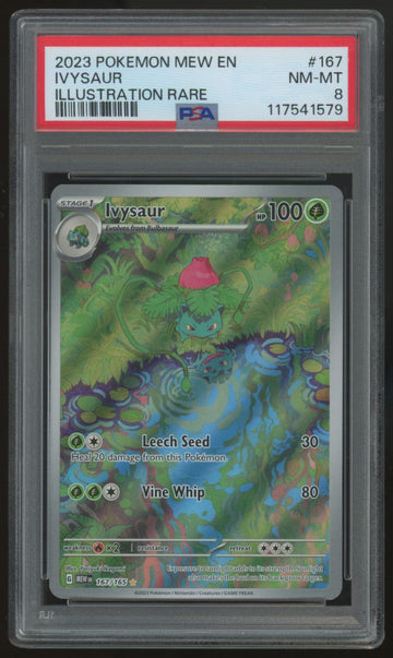 2023 Pokemon Ivysaur 151 Illustration Rare #167 PSA 8