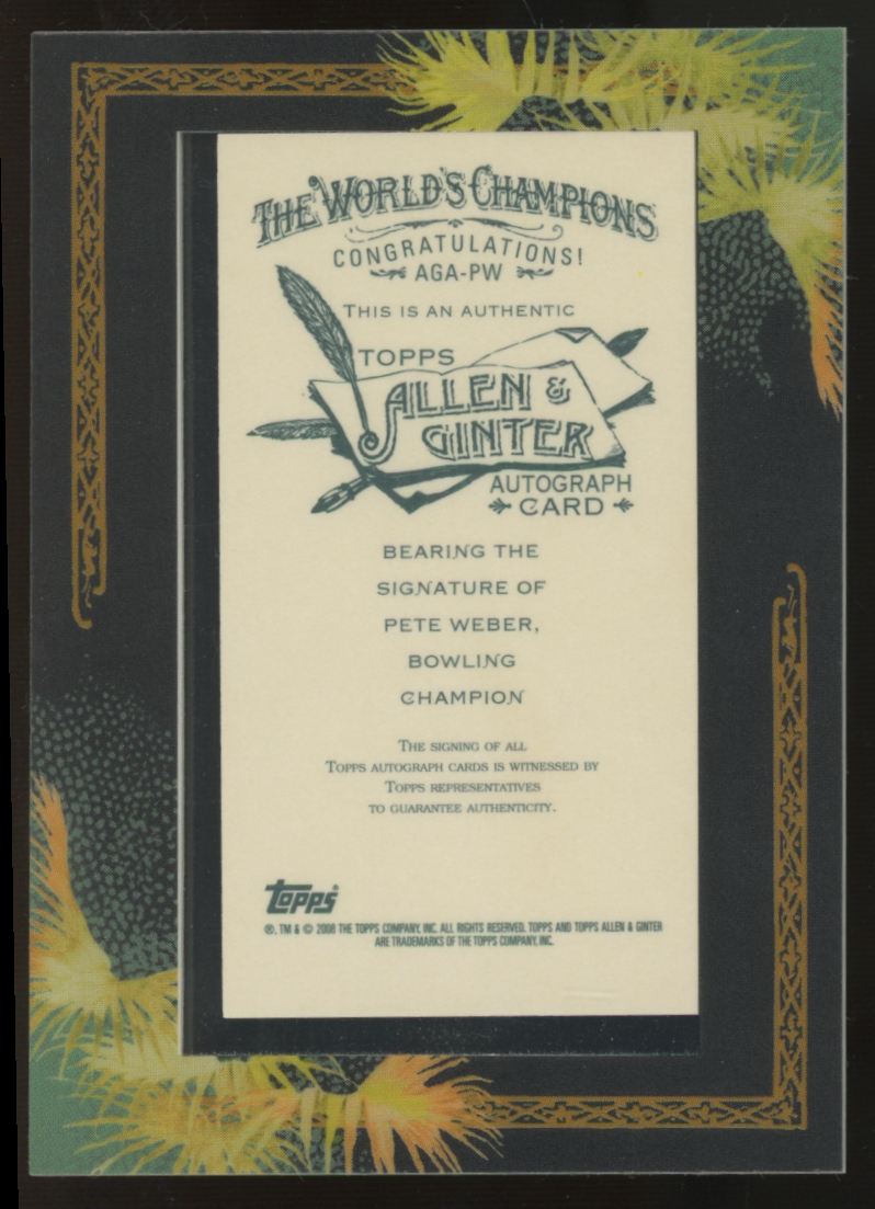 2008 Topps Allen And Ginter World's Champion Pete Weber Framed Auto #AGA-PW