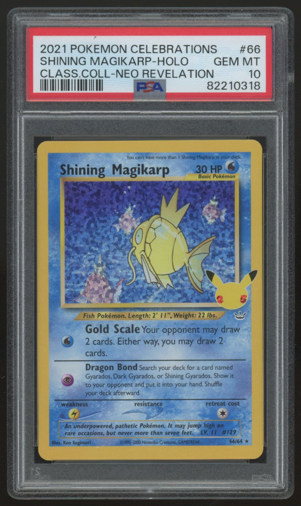 2021 Pokemon Shining Magikarp Classic Collection Holo #66 PSA 10 (C)