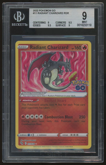 2022 Pokemon Radiant Charizard Go Holo #11 BGS 9
