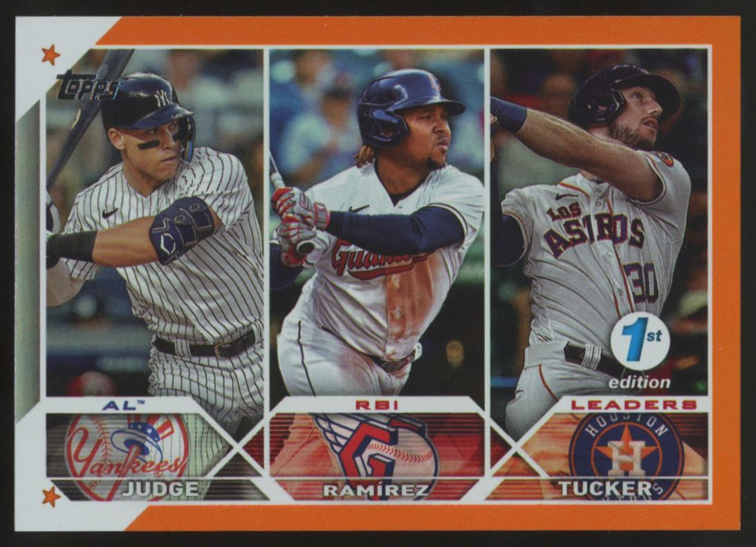 2023 Topps 1st Edition Judge/Ramirez/Tucker AL RBI Leaders Orange Foil /75 #241
