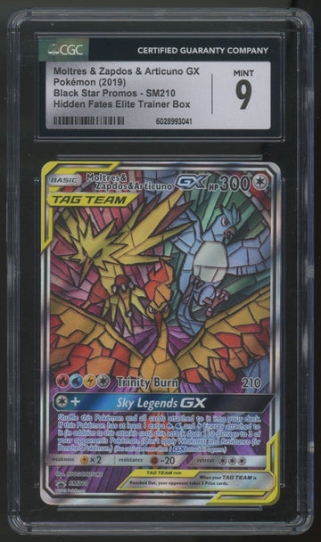 2019 Pokemon Moltres & Zapdos & Articuno GX Promo #SM210 CGC 9