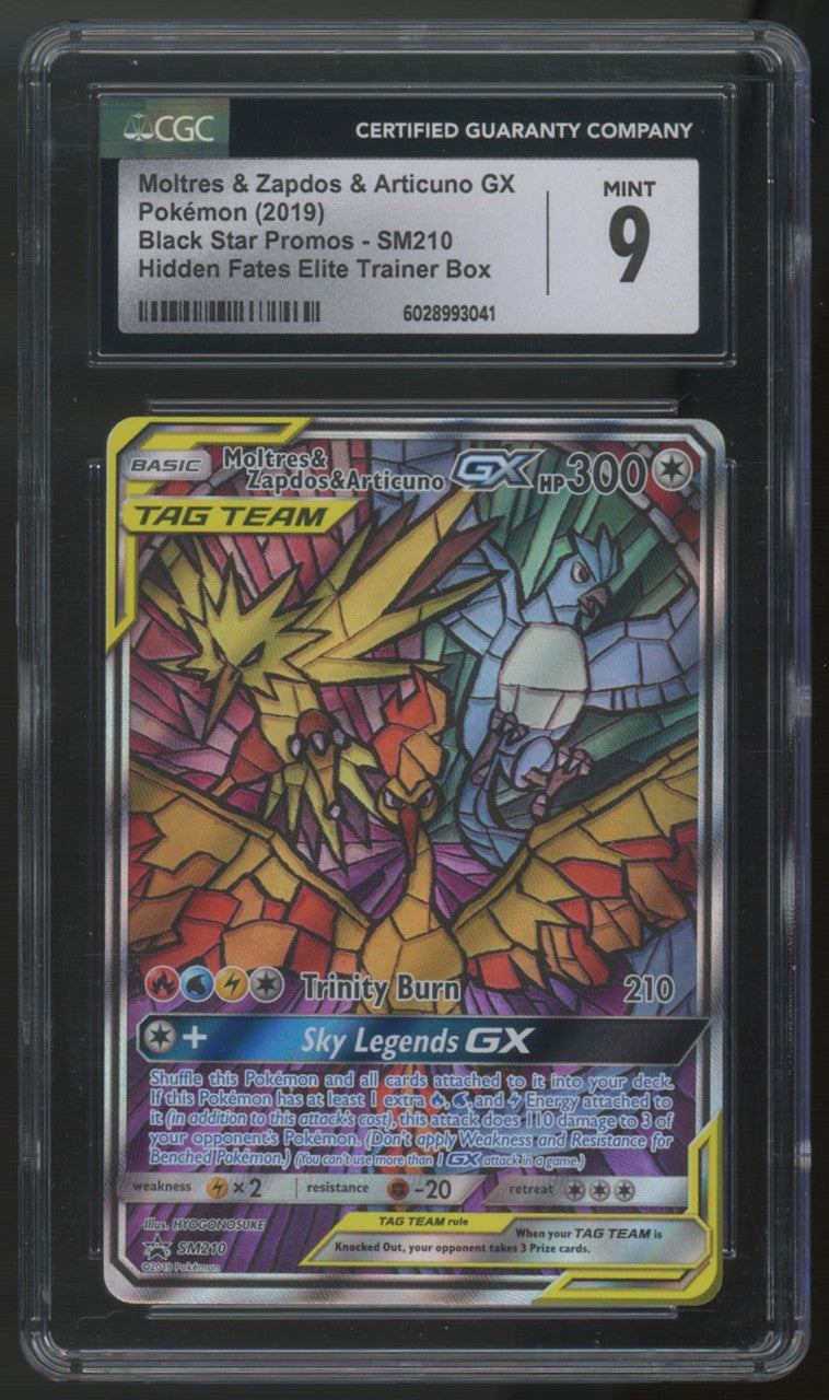 2019 Pokemon Moltres & Zapdos & Articuno GX Promo #SM210 CGC 9