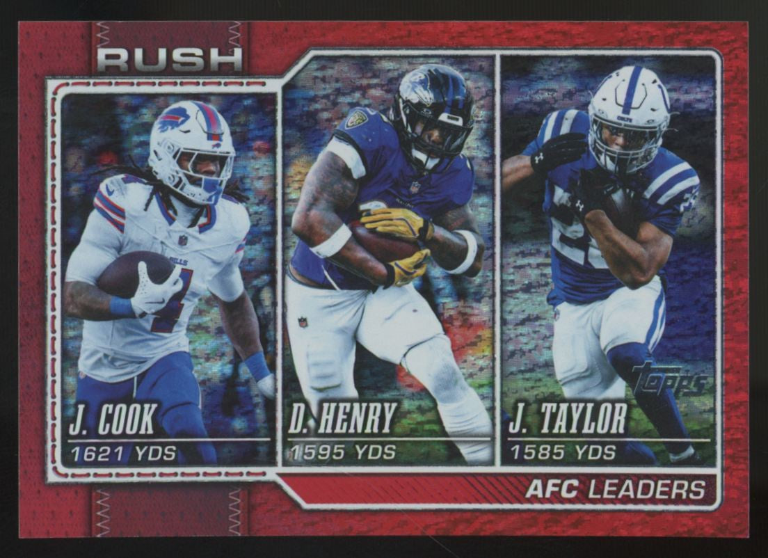 2026 Topps Flagship Cook/Henry/Taylor AFC Leaders Red Holo Foil /5 #286