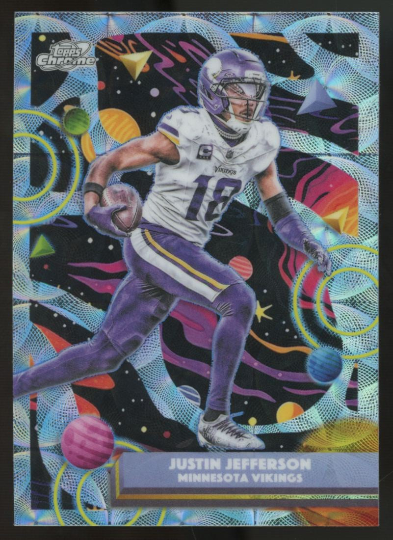 2025 Topps Chrome Cosmic Justin Jefferson Nucleus Refractor #65