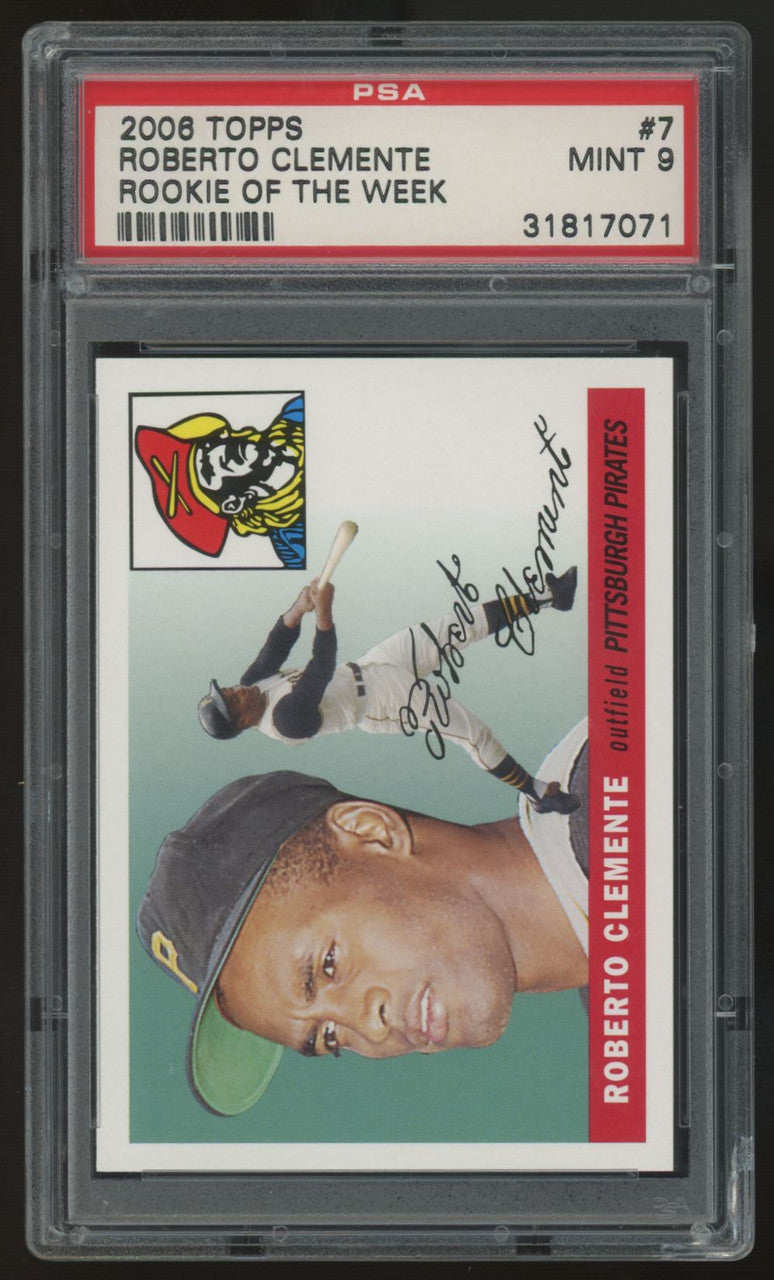 2006 Topps Roberto Bob Clemente RC Rookie Of The Week #7 PSA 9