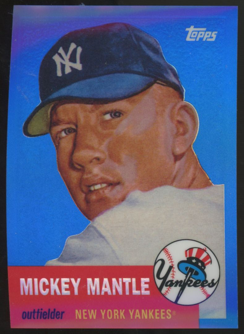 2008 Topps Mickey Mantle Reprint Blue Refractor #MMR-53 "J"