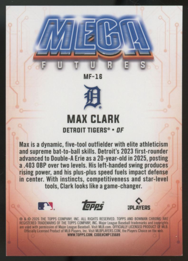 2026 Bowman Mega Max Clark Chrome Mega Futures #MF-16