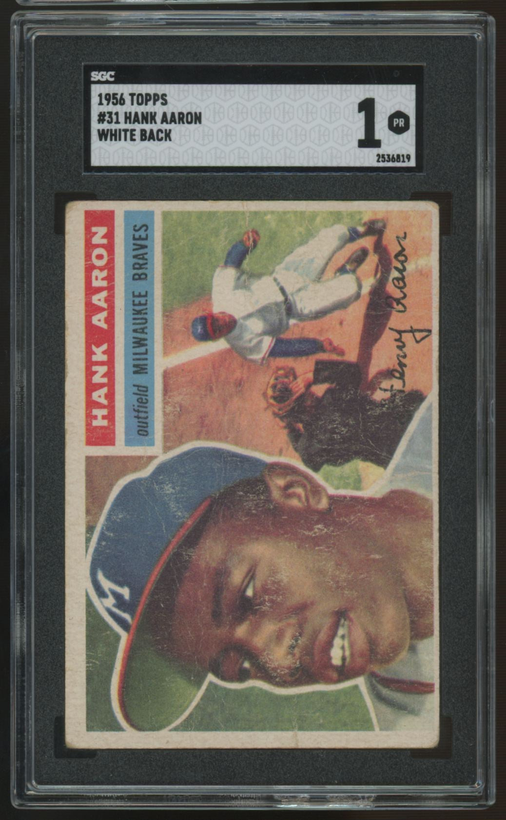 1956 Topps Hank Aaron White Back #31 SGC 1 *819