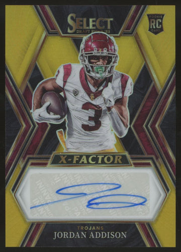 2023 Select Draft Jordan Addison X-Factor RC Auto Gold /10 #XS-JAD