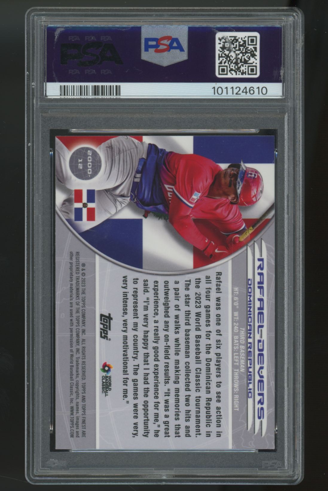 2023 Topps Finest Rafael Devers '00 Worlds Finest Red/Gold #2000-12 PSA 10