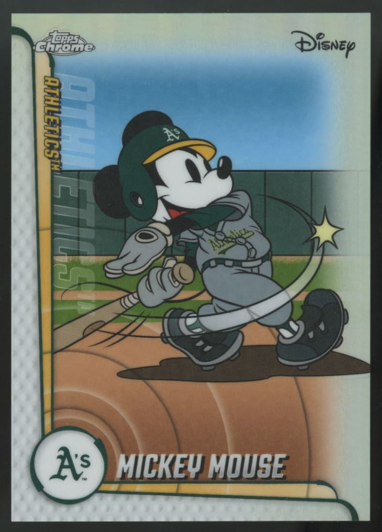 2025 Topps Chrome Disney Mickey Mouse A's Refractor #MLBA-7