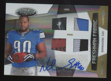 2010 Certified Mirror Gold Freshman FF Quad Patch Ndamukong Suh #16/25 SHOE BALL