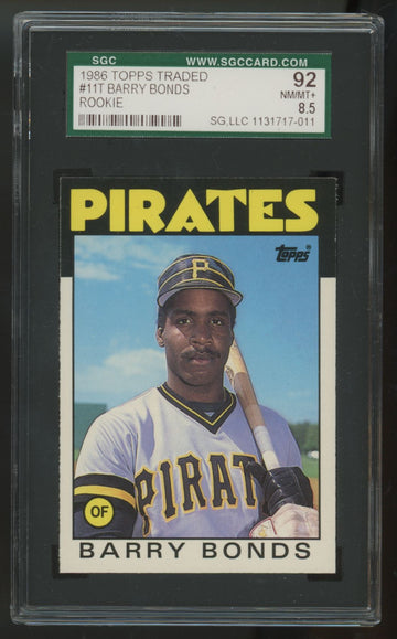 1986 Topps Traded Barry Bonds RC #11T SGC 8.5