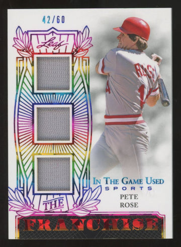 2024 Leaf In The Game Pete Rose The Franchise Triple Patch /60 #TF-PR1