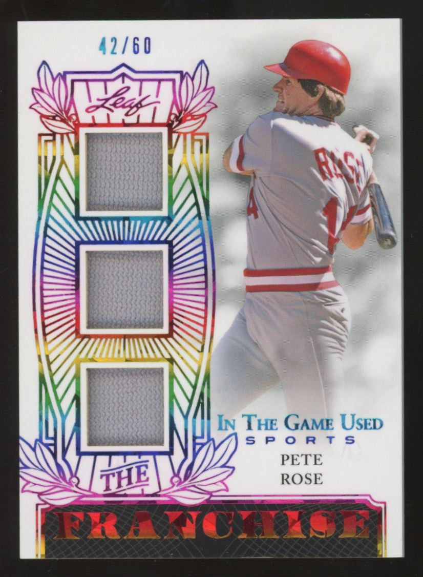 2024 Leaf In The Game Pete Rose The Franchise Triple Patch /60 #TF-PR1