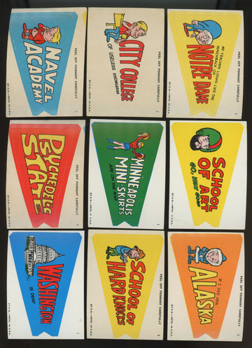 1967 Topps Football Pennant Sticker Set (31) EX Overall