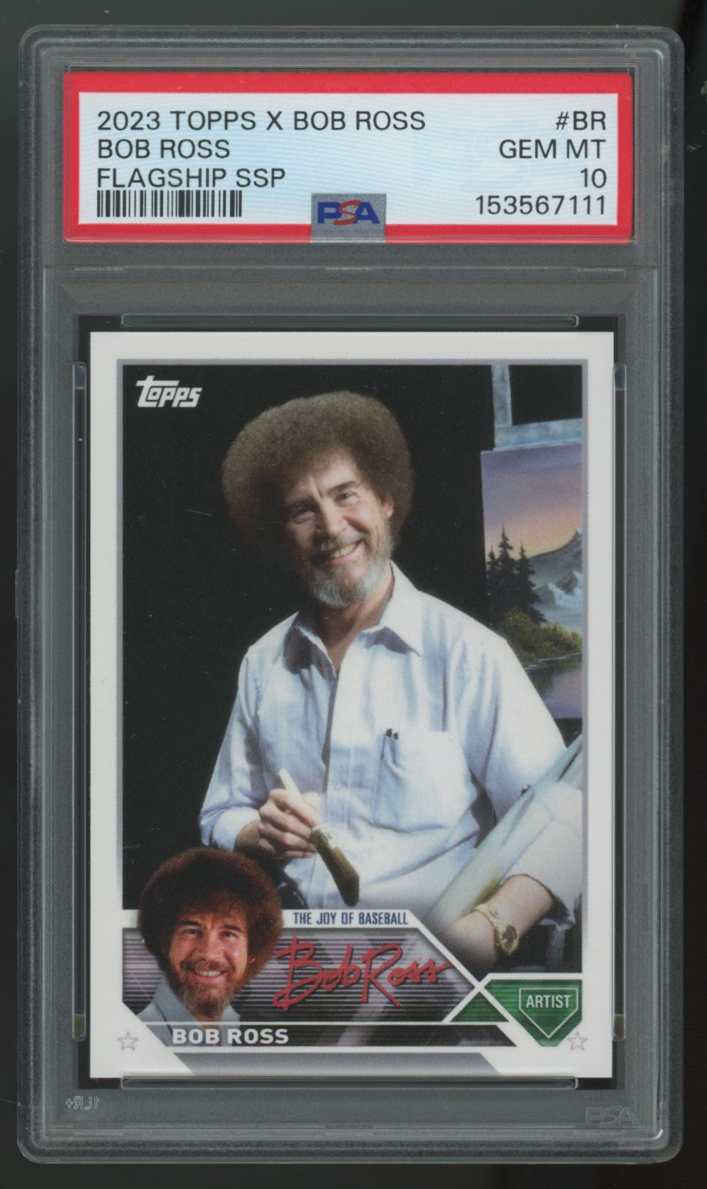 2023 Topps x The Joy Of Baseball Bob Ross Flagship SSP #BR PSA 10