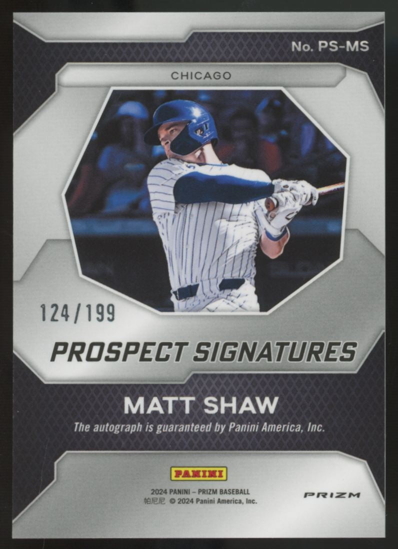 2024 Panini Prizm Matt Shaw Prospect Pulsar Auto /199 #PS-MS