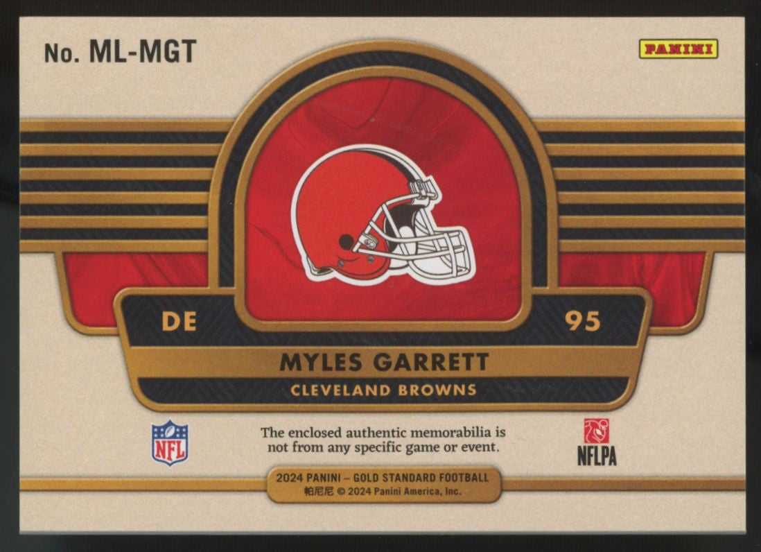 2024 Panini Gold Standard Myles Garrett Rose Gold Mother Lode Multi Patch /24